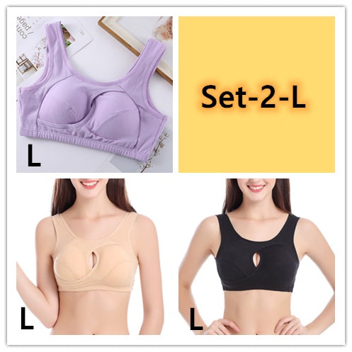Plus Size Wire-Free Cotton Bra With Removable Padding