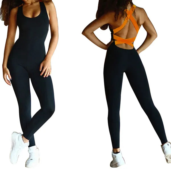 Women's Yoga Workout Jumpsuit – Sleeveless Gym Fitness Romper in 4 Colors