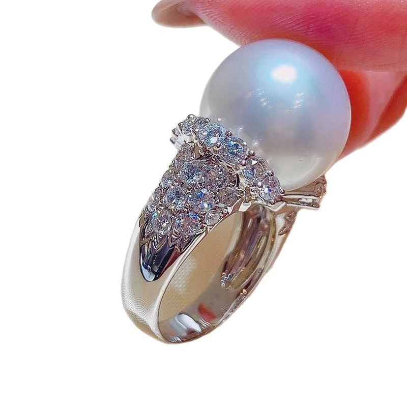 Pearl Zircon Ring – White Gold Color | AdriaPulse