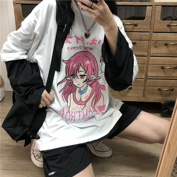 Faux t-shirts imprimés à manches longues