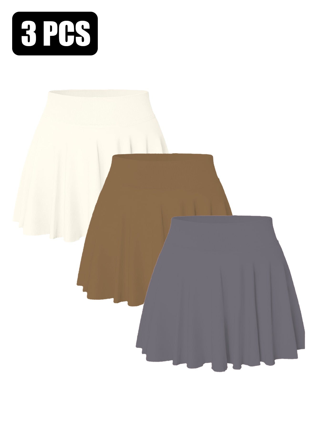 Women's 3-Pack Seamless Tennis Skirt Shorts with Pockets  AdriaPulse