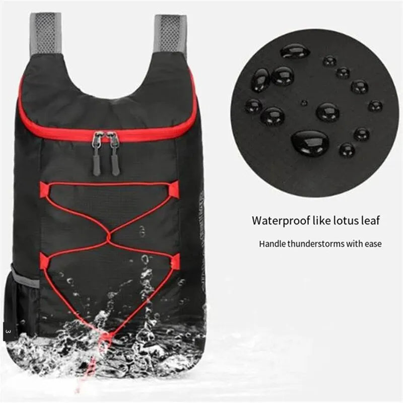 Multifunktionaler Outdoor Faltrucksack aus hochdichtem, leichtem und wasserdichtem Nylon-Gewebe, Sporttasche für Camping, Wandern, Reisen