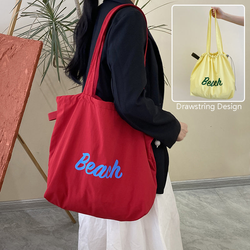  "AdriaPulse women's large capacity canvas beach shoulder bag in lightweight polyester – colorful tote for beach, shopping and daily use"
