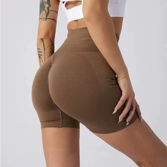 High-Waist Yoga Shorts Women's Seamless Hip-Lift Fitness Shorts – AdriaPulse