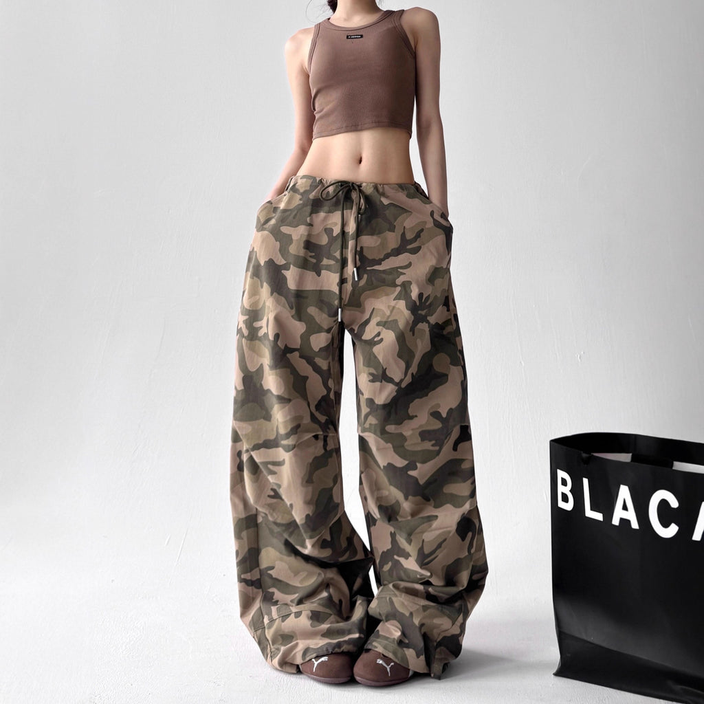 High-Waisted Wide-Leg Pants Tall Women Army Green AdriaPulse

