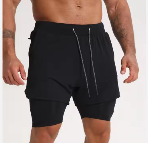 Men's 2-In-1 Gym Shorts – Quick Dry Breathable Running Fitness Shorts