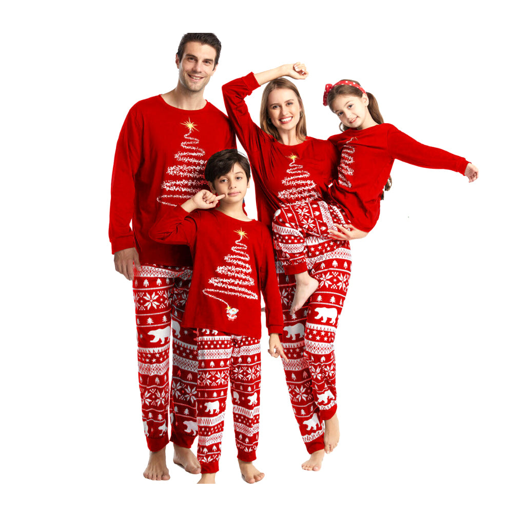 Family Matching Animal Print Christmas Suit Dark Blue – Milk Silk Fleece Holiday Set – AdriaPulse"