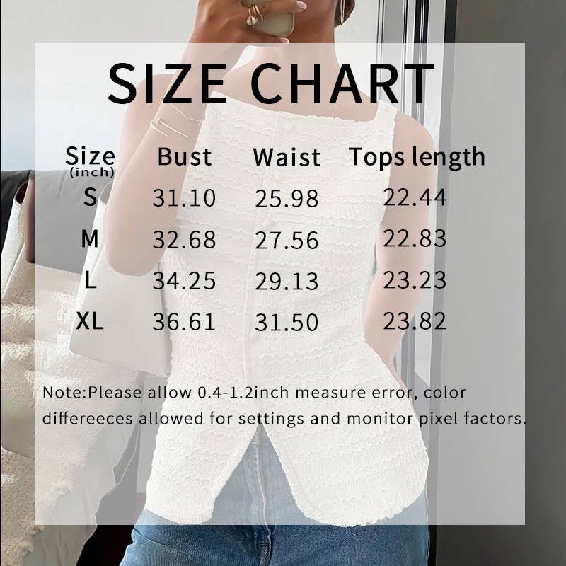 Womens Trendy Square Neck Button Up Vest Top Y2k Going Out Tank Tops
