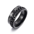 Bague Chaîne Rotative à Lettres Romaines Hommes Bague Digitale en Acier Titane Pour Couple Bague Décapsuleur Multifonctionnelle de Haute Qualité Bijoux Spinner Cadeaux Punk