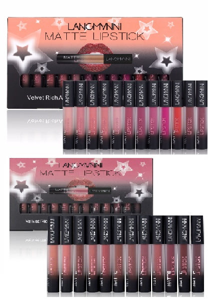 Langmanni Matte Velvet Lipstick Set – 12pcs Waterproof Long-Lasting