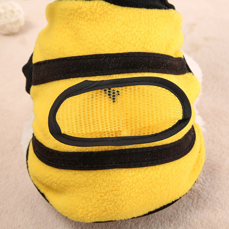 Yellow Bee Dog Costume – Fleece Teddy Dog Clothes