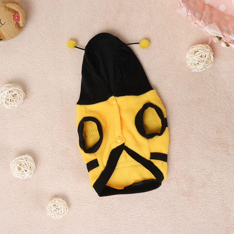 Yellow Bee Dog Costume – Fleece Teddy Dog Clothes