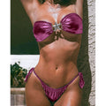 Tube Top Split Bikini – Glossy Starfish Two-Piece | Pink & Sapphire Blue