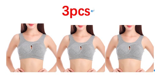 Plus Size Wire-Free Cotton Bra With Removable Padding