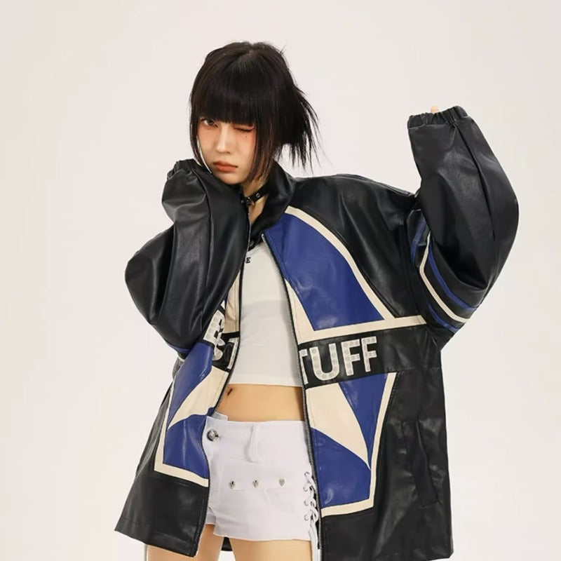 American Retro Biker's Jacket | PU Leather Moto Coat – Women's Autumn Street Style