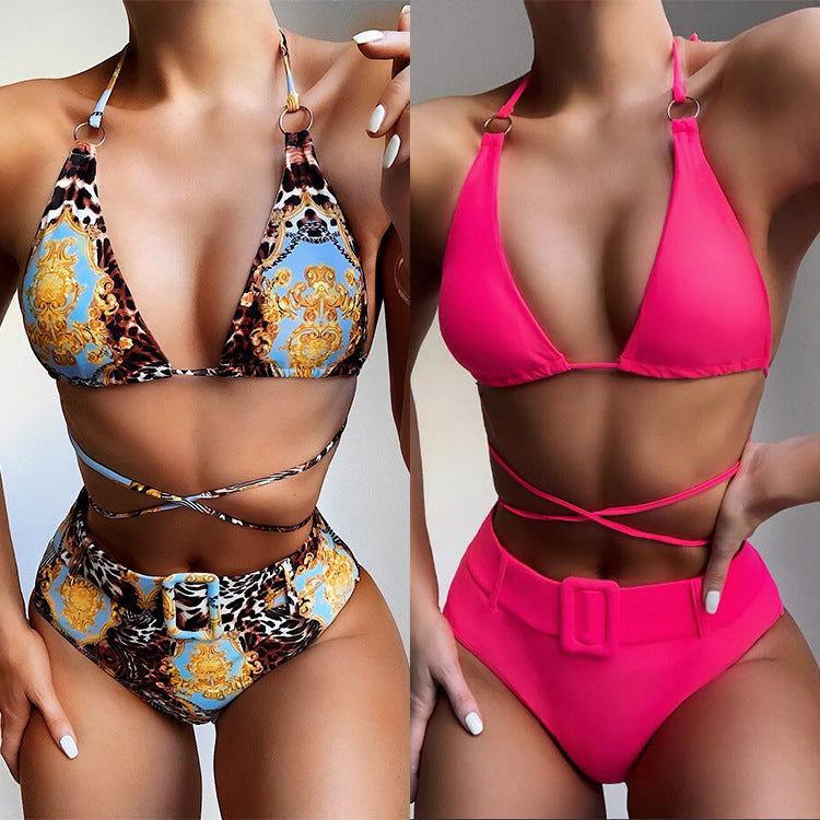 Haut de bikini nuque imprimé