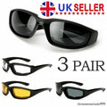 Motorcycle Riding Glasses – 3 Pairs UV400 Wind Resistant Biker Sunglasses