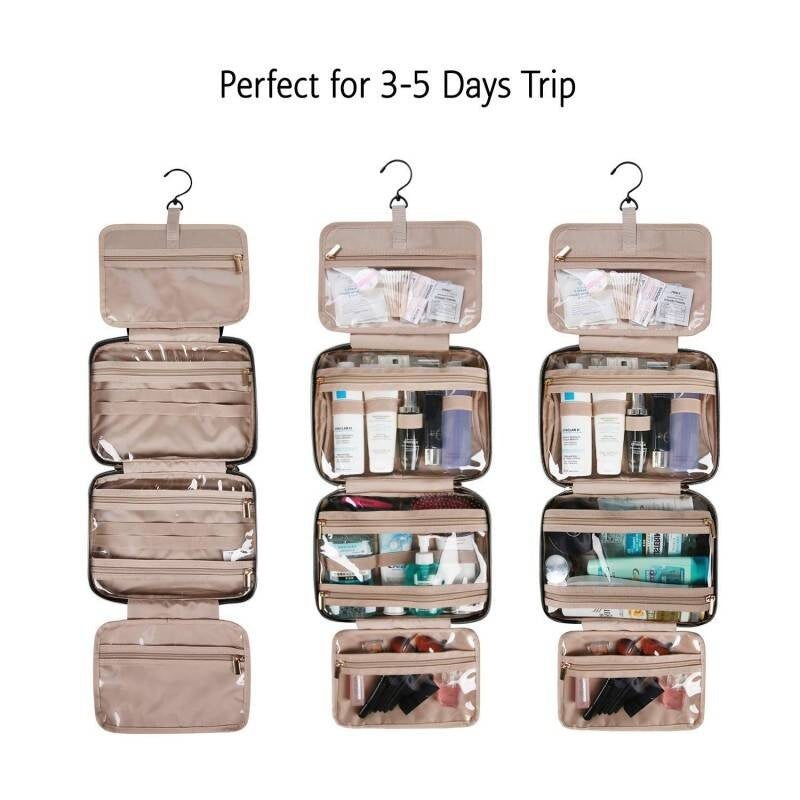 Travel Toiletry Organizer Bag – Large Capacity 4-Compartment Roll-Up Storage