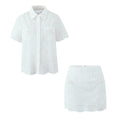 Women's White Shirt & Lace Mini Skirt Set – AdriaPulse