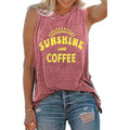 E Printed Round Neck Sleeveless T-shirt For Women