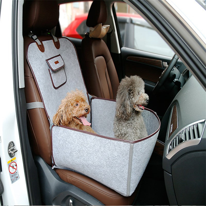 Dual-Purpose Pet Car Seat Cushion – Waterproof Nylon, Adjustable Strap, 45x45x58cm