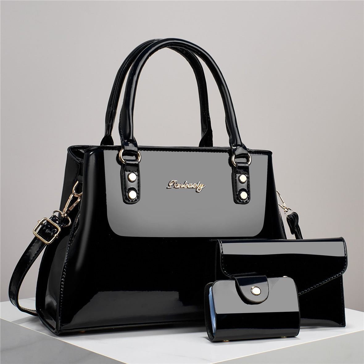 Women's Fashion Shoulder Bag Set | 3-Piece Messenger Bag – Handbag + Mini Bag + Card Holder