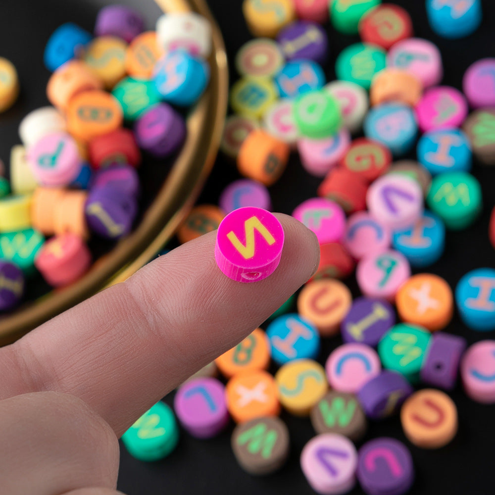 Punched Colorful Flat Bead Bracelet Weaving DIY Materials