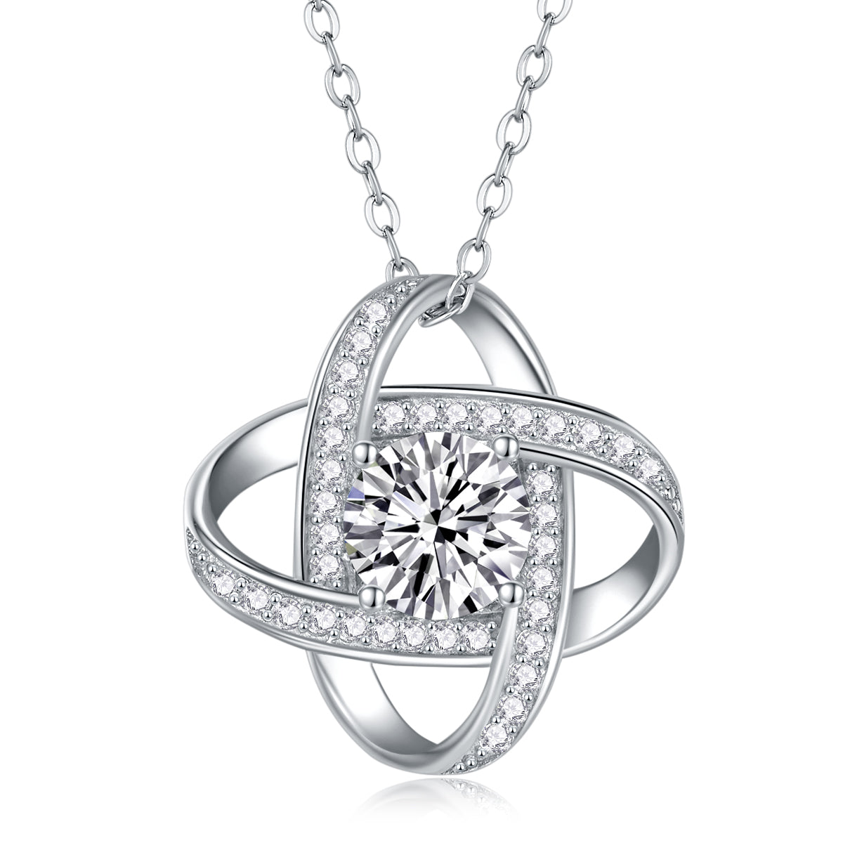 1 Carat Moissanite Pendant Necklace – S925 Silver Platinum-Plated Chain