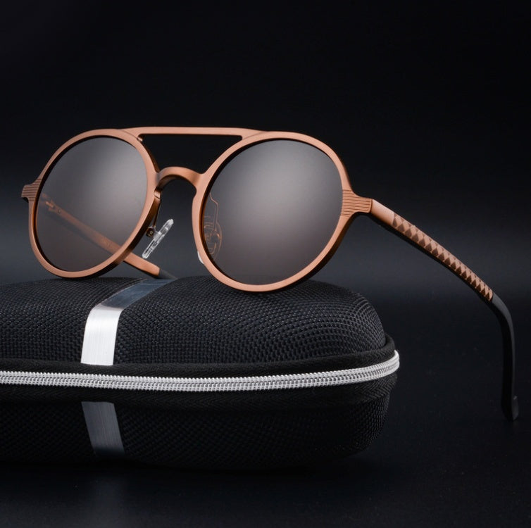 Polarized Round Sunglasses | Aluminum-Magnesium Vintage Frame – 5 Colors