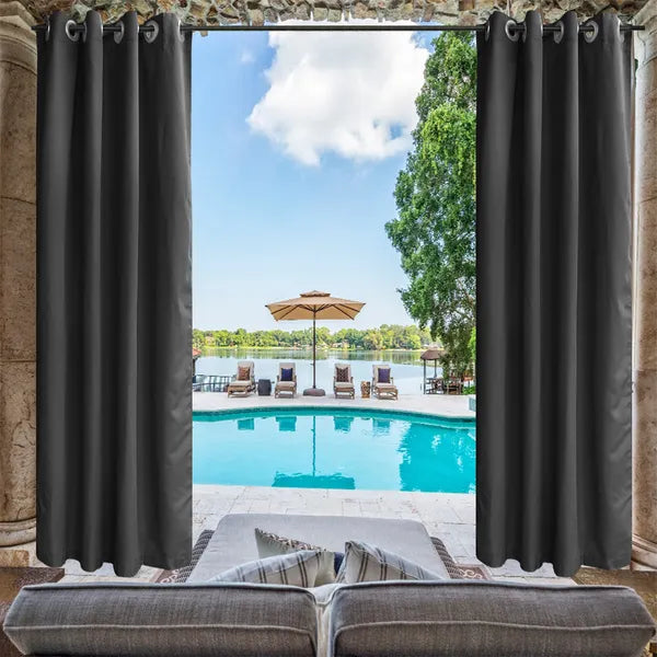 Luxurious Woolen Outdoor Curtain Gray 50x120 inch AdriaPulse