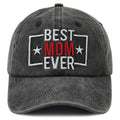 Best Mom Ever Hat For Women, Adjustable Embroidered Wash Cotton Baseball Cap