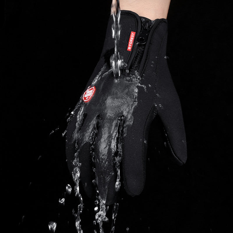 Gants d'hiver à écran tactile pour la moto, imperméables, avec doublure polaire