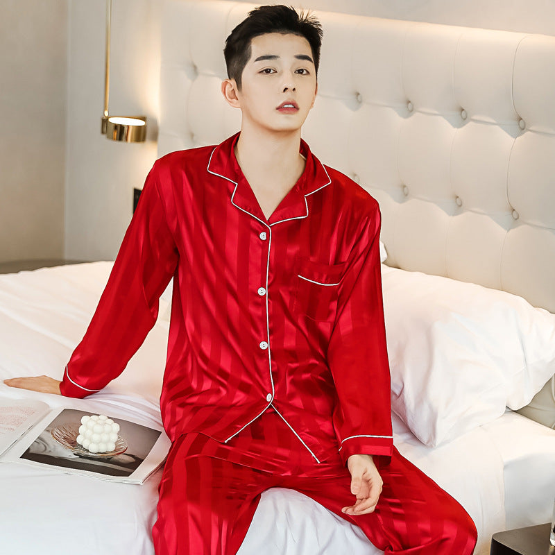 Couples Ice Silk Pajama Set – Soft Cotton Loungewear for Women & Men – AdriaPulse"