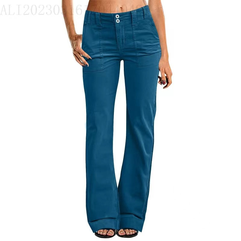Women's Lightweight Bootcut Sports Pants – White S | AdriaPulse