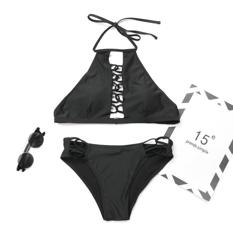Backless Bikini Swimsuit Women High Elasticity Black S-XL – AdriaPulse