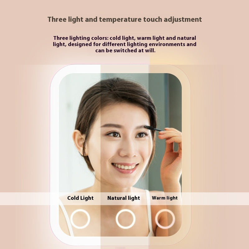 Portable Smart LED Makeup Mirror – Lighted Vanity Mirror for Flawless On-the-Go Makeup | Pink
