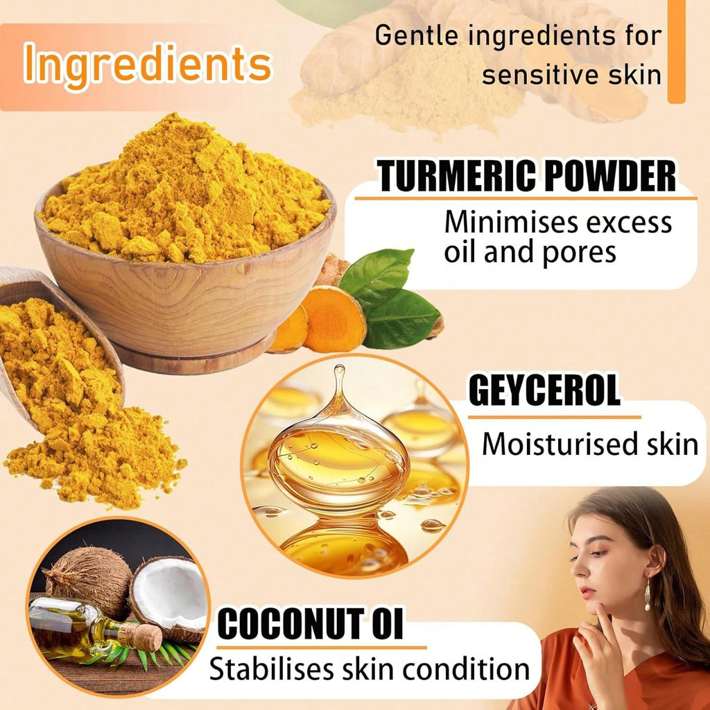"Turmeric Brightening Soap Natural Glow Dark Spot Corrector Bar 100g – AdriaPulse"