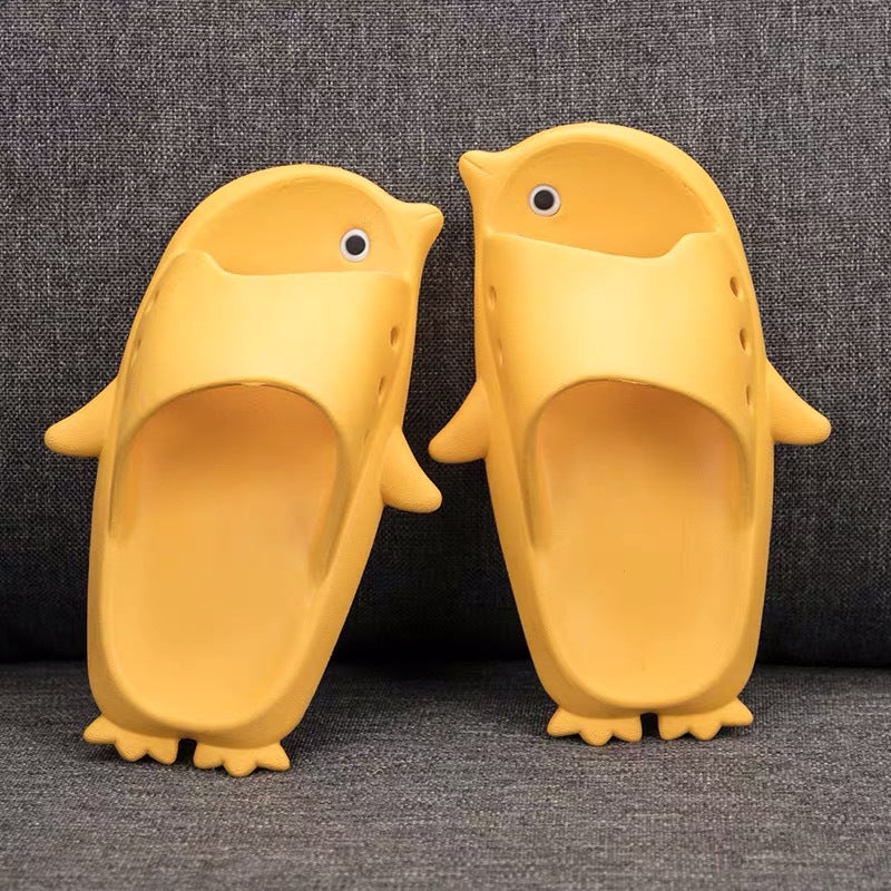 Kids & Women's Cute Penguin EVA Flip-Flops – Non-Slip Cartoon Summer Sandals