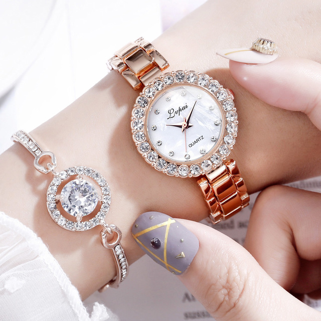 Women's Quartz Watch & Bracelet Set Alloy –  | AdriaPulse
