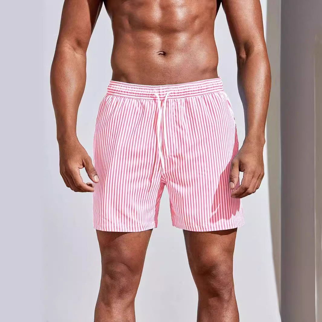 Men 3D Striped Print Beach Shorts Lightweight Summer Casual Pants AdriaPulse
