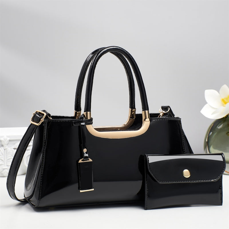 Casual Women's PU Leather Shoulder Bag – Chain & Embroidery Detail Tote