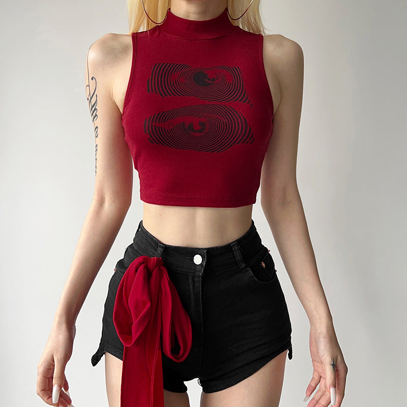 Street Letters Crop Tank Top | Strapless Printed Summer Top – Women
