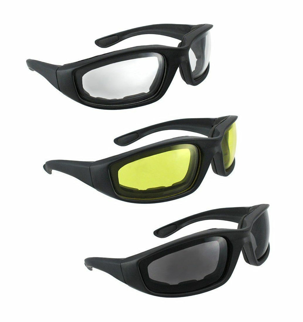 Motorcycle Riding Glasses – 3 Pairs UV400 Wind Resistant Biker Sunglasses