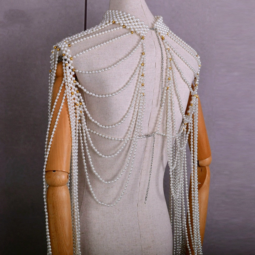 Luxury Beaded Pearl Bridal Shawl – Wedding Cape