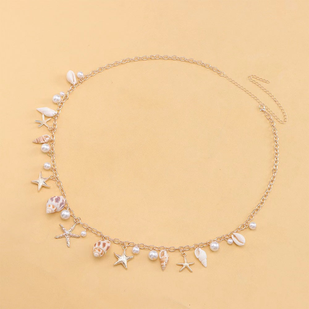 Bohemian Gold Waist Chain – Women's Metal Beach Body Chain Jewelry