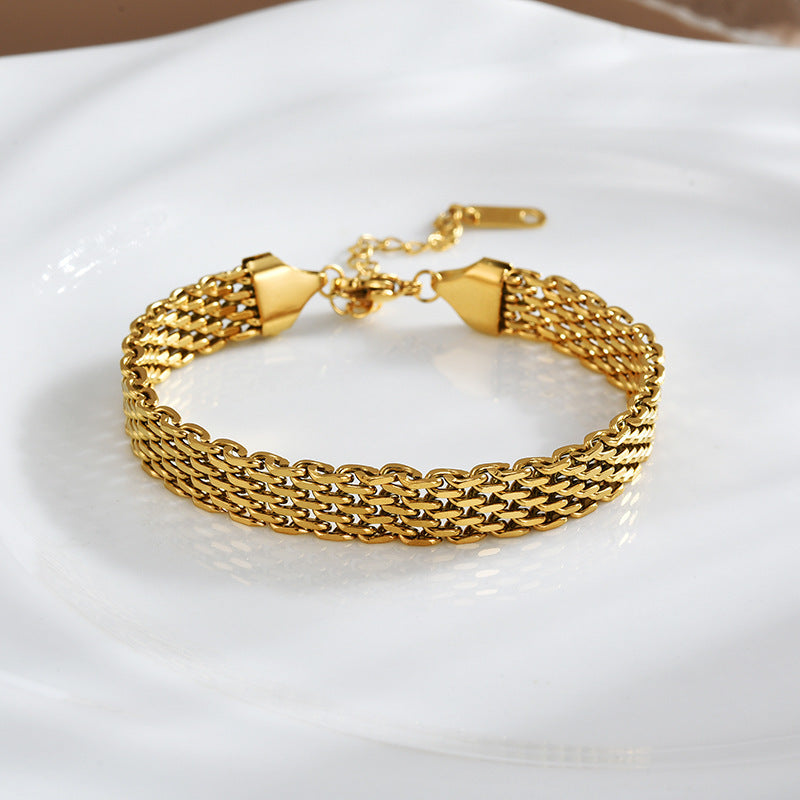 Damen Kettenarmband Business Casual Gold Silber Metall Armband Schmuck