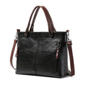 Retro Large Capacity Crossbody Shoulder Bag Women Handbag Black AdriaPulse
