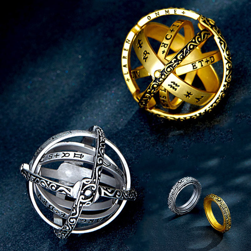 Astronomical Ball Ring & Necklace – Rotating Universe Globe Jewelry