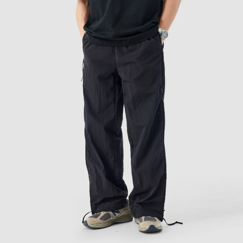 Women's Loose Fit Straight Leg Shell Pants – Black M | AdriaPulse