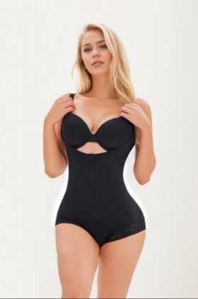 Women's Fajas Colombianas Shapewear For Women Postpartum Tummy Control Bodysuit Full Body Shaper For Women Body Butt Lifter Panties Zipper Straps Thong Bodysuit